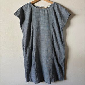 Mododoc Contrast Stripe Short Sleeve Shirt Sheath Dress Button Down Medium